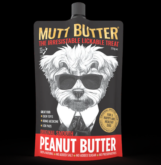 Mutt Butter Original Smooth Peanut Butter Pouch 250g